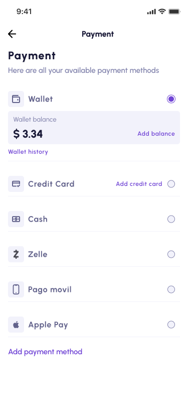 Payment methods